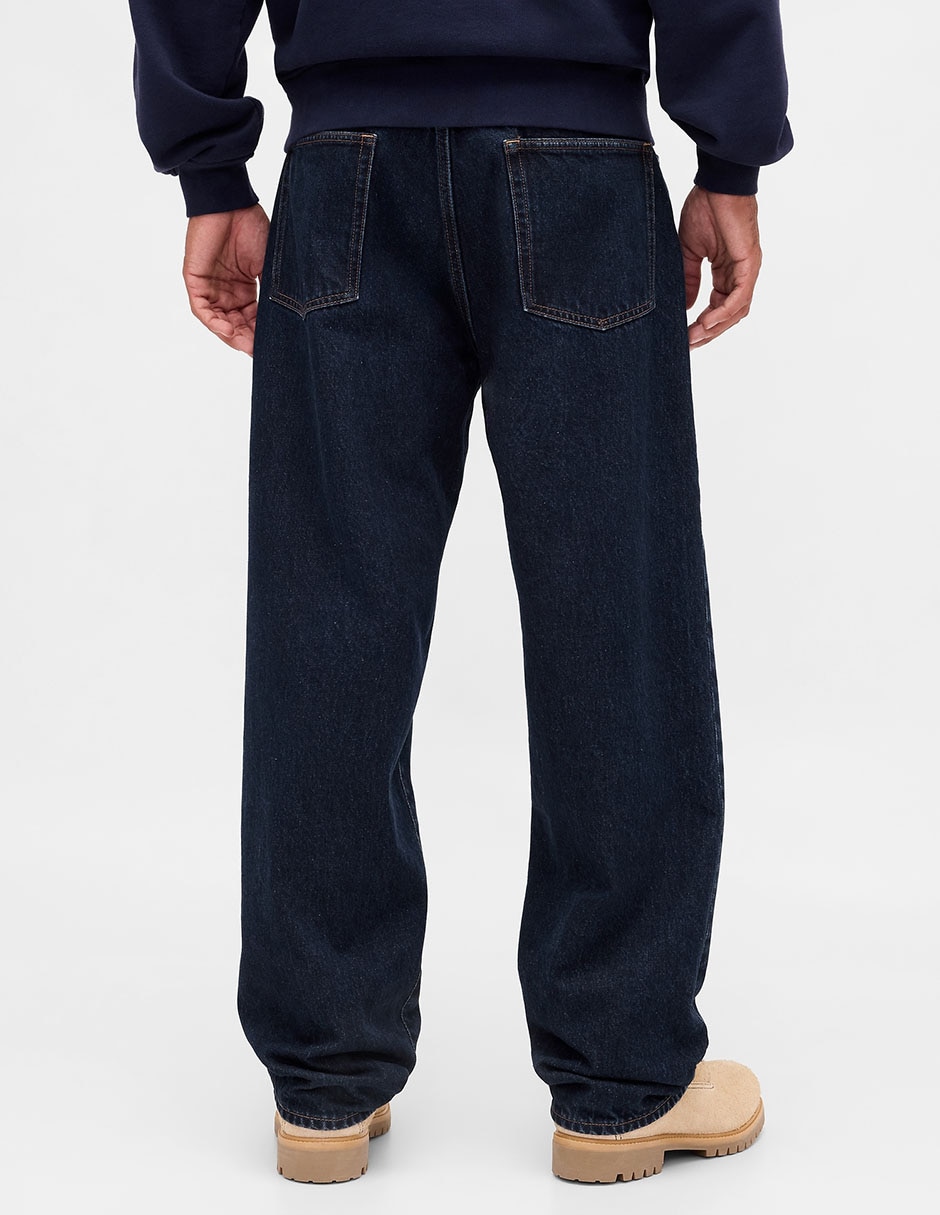 Jeans baggy lavado obscuro para hombre 4