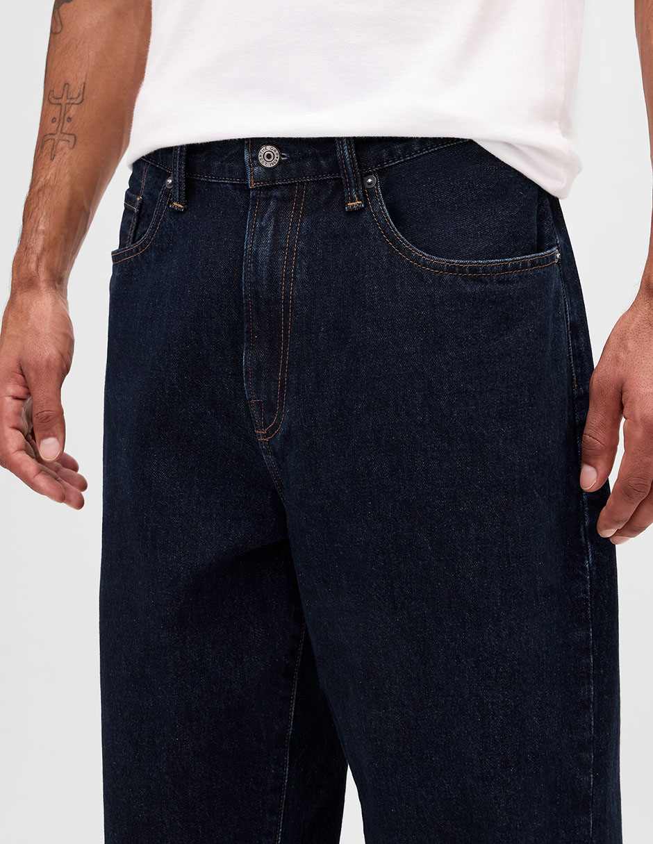 Jeans baggy lavado obscuro para hombre 5