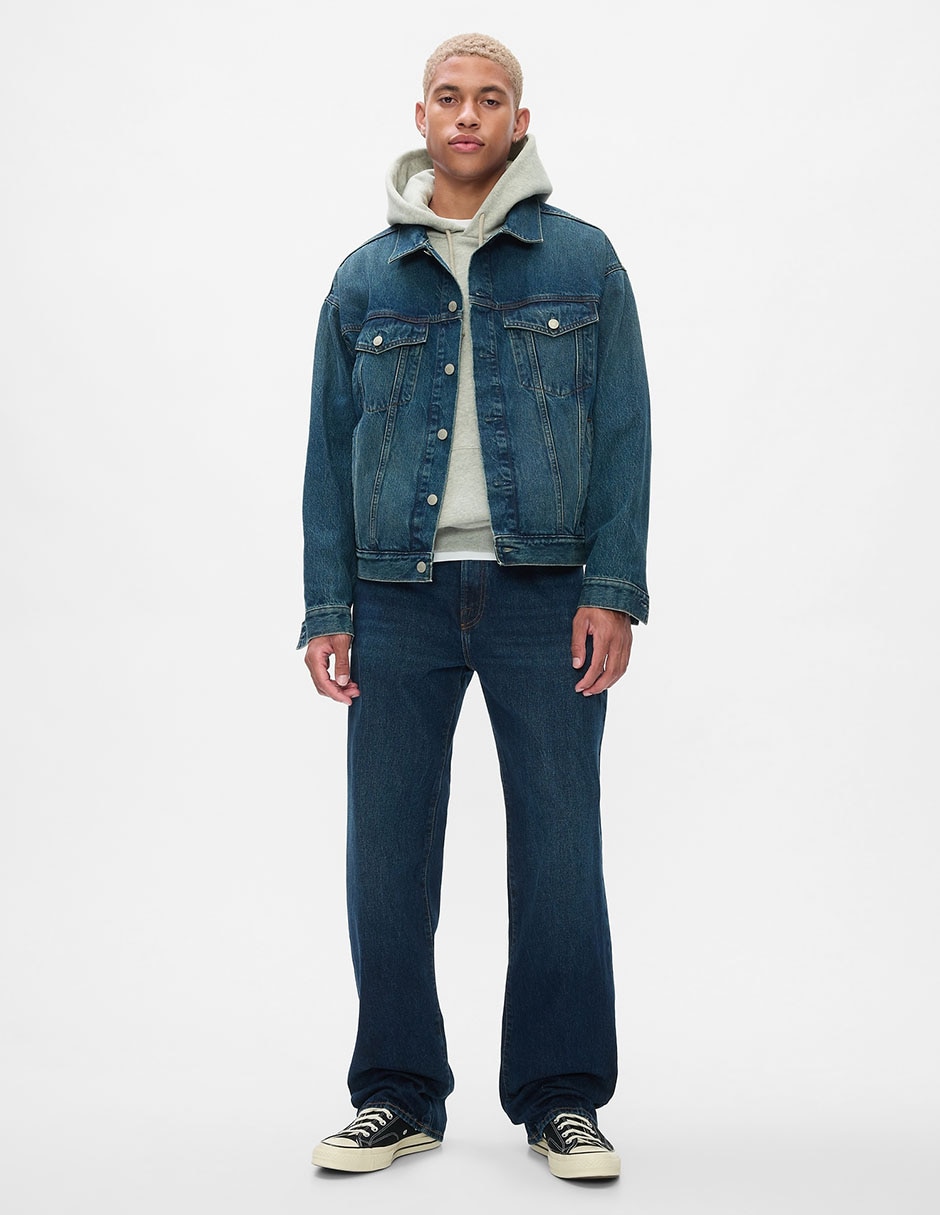 Jeans baggy deslavado para hombre