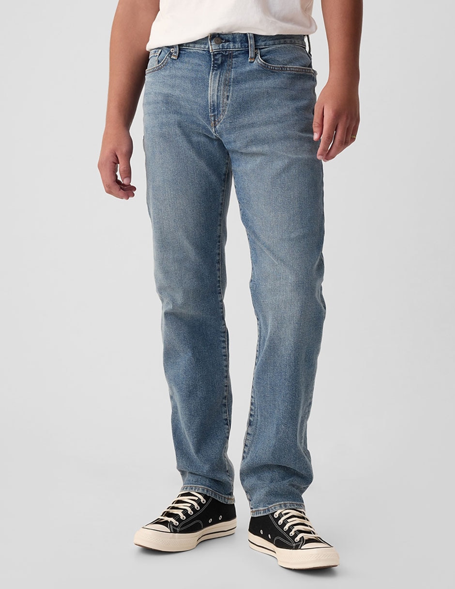 Jeans straight deslavado para hombre