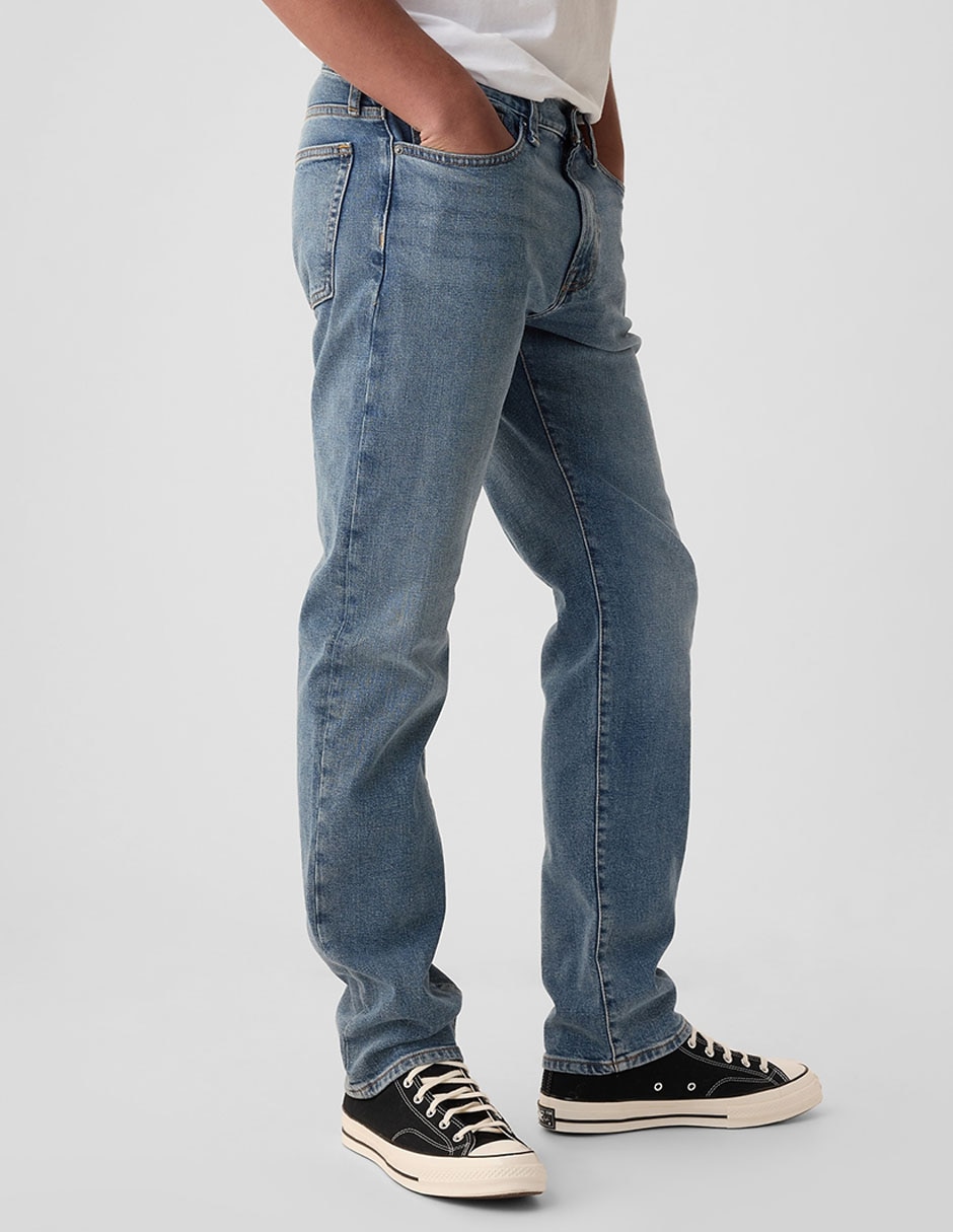 Jeans straight deslavado para hombre