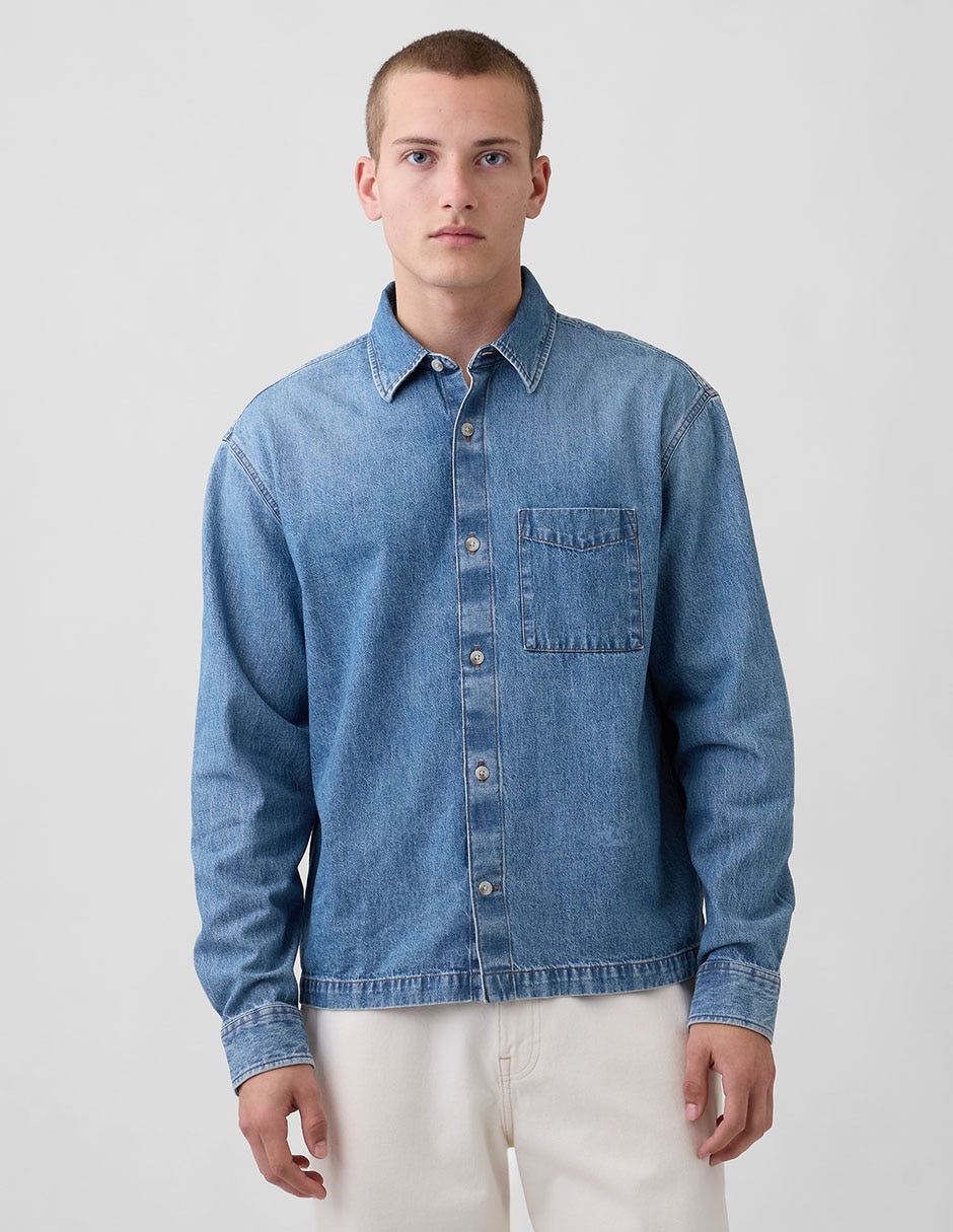 Camisa casual manga larga para hombre