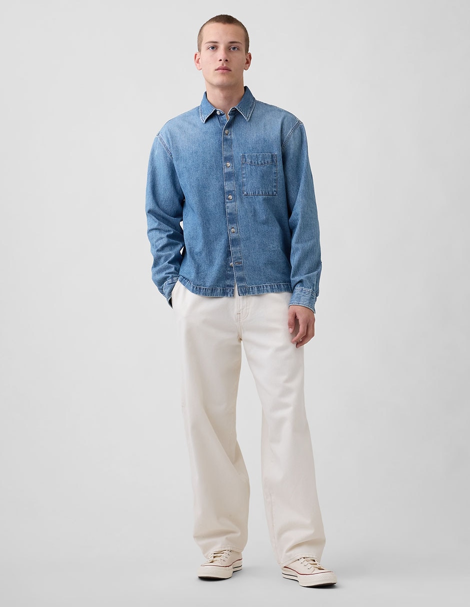 Camisa casual manga larga para hombre