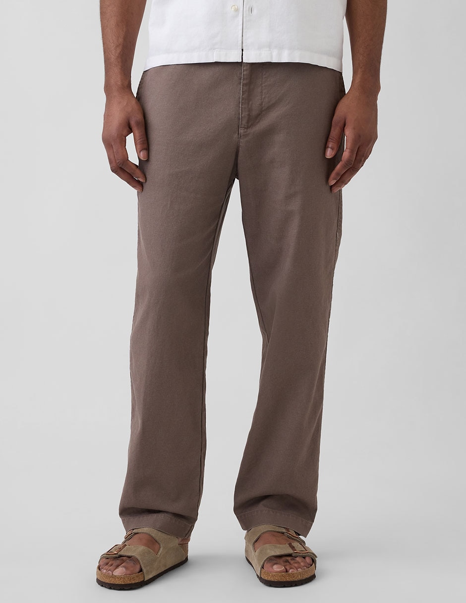 Pantalón straight de lino para hombre