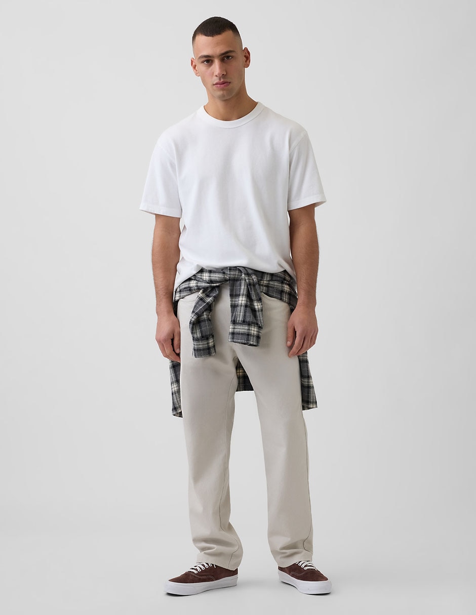 Pantalón straight de lino para hombre