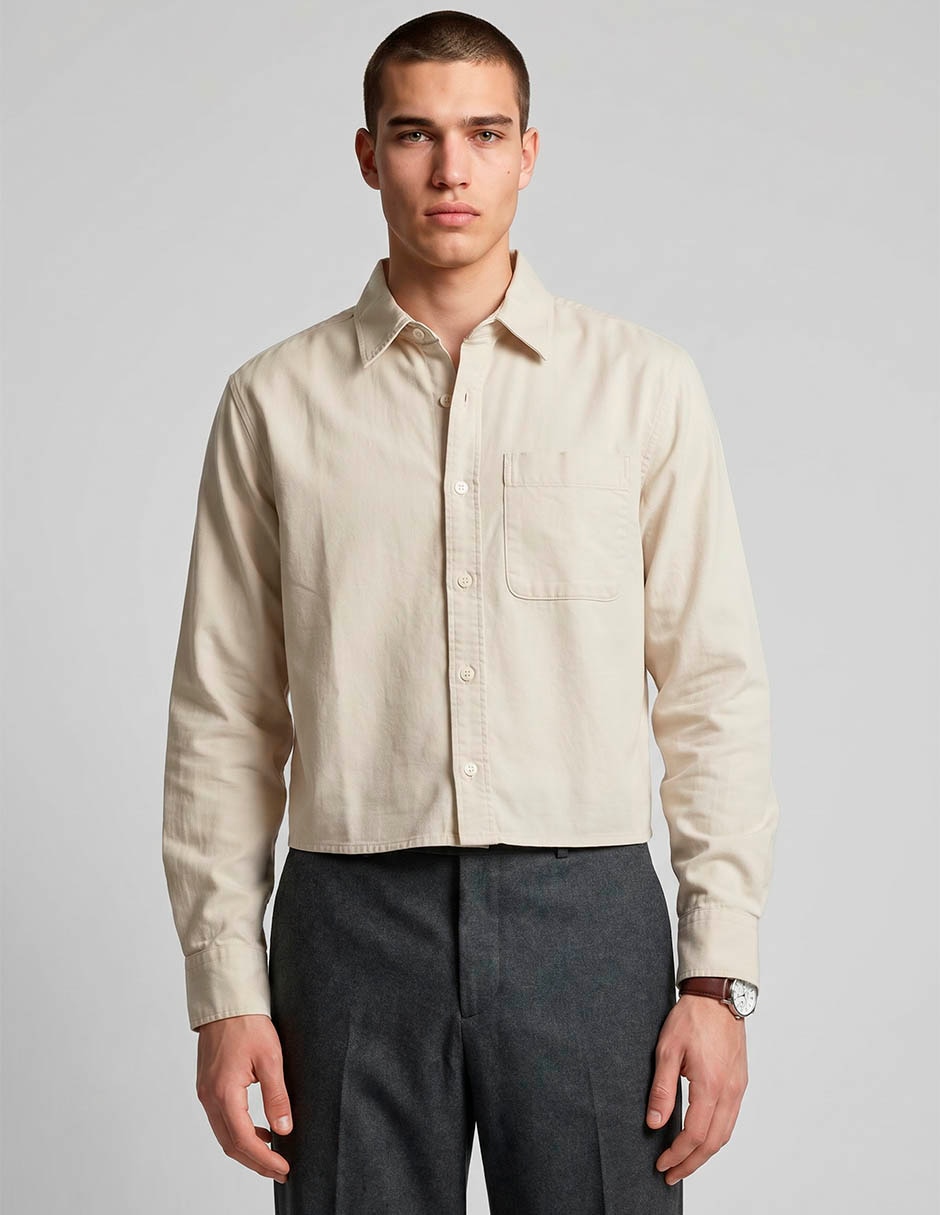 Camisa casual de algodón manga larga para hombre Camisa casual de algodón manga larga para hombre