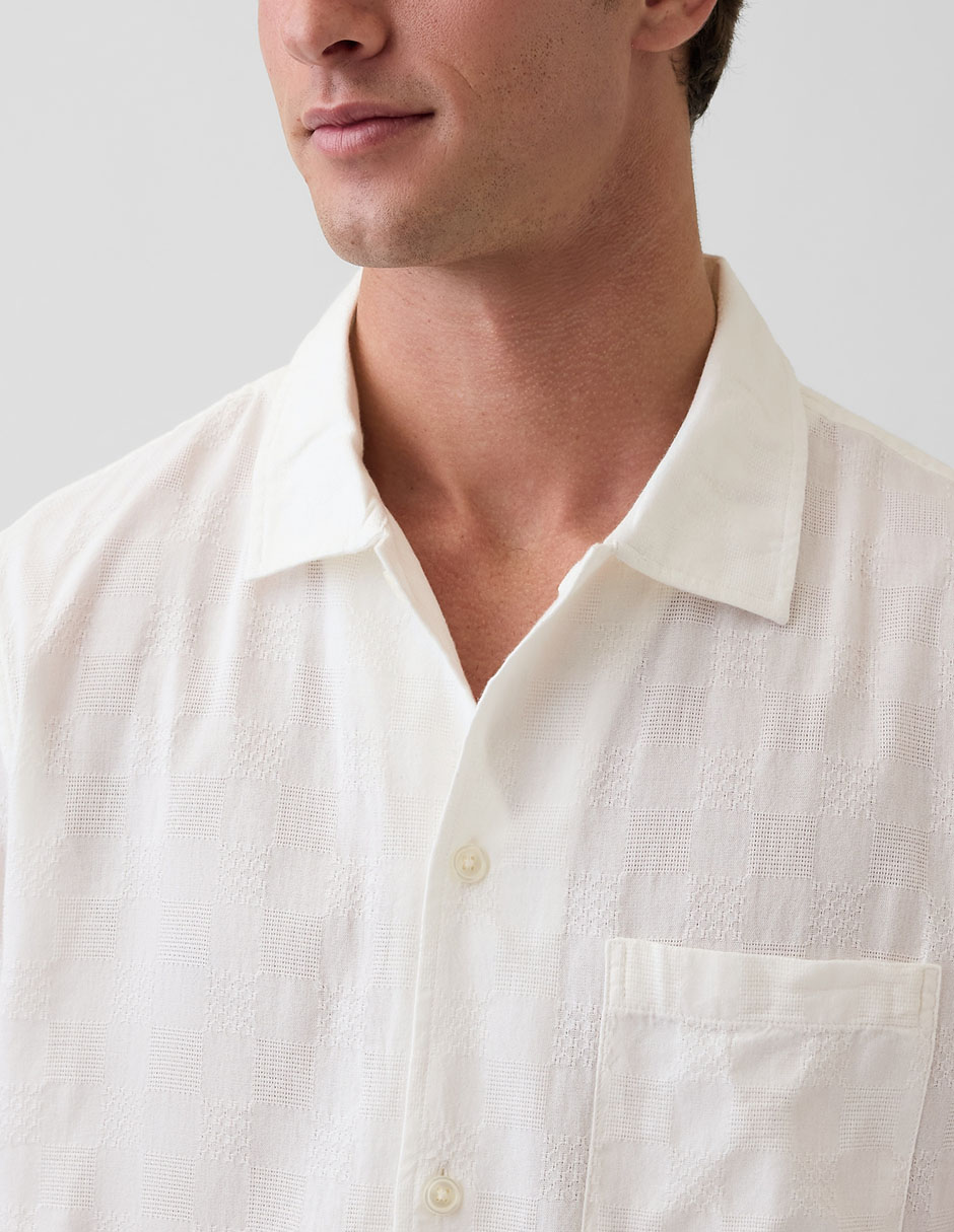 Camisa casual de algodón manga corta para hombre 4