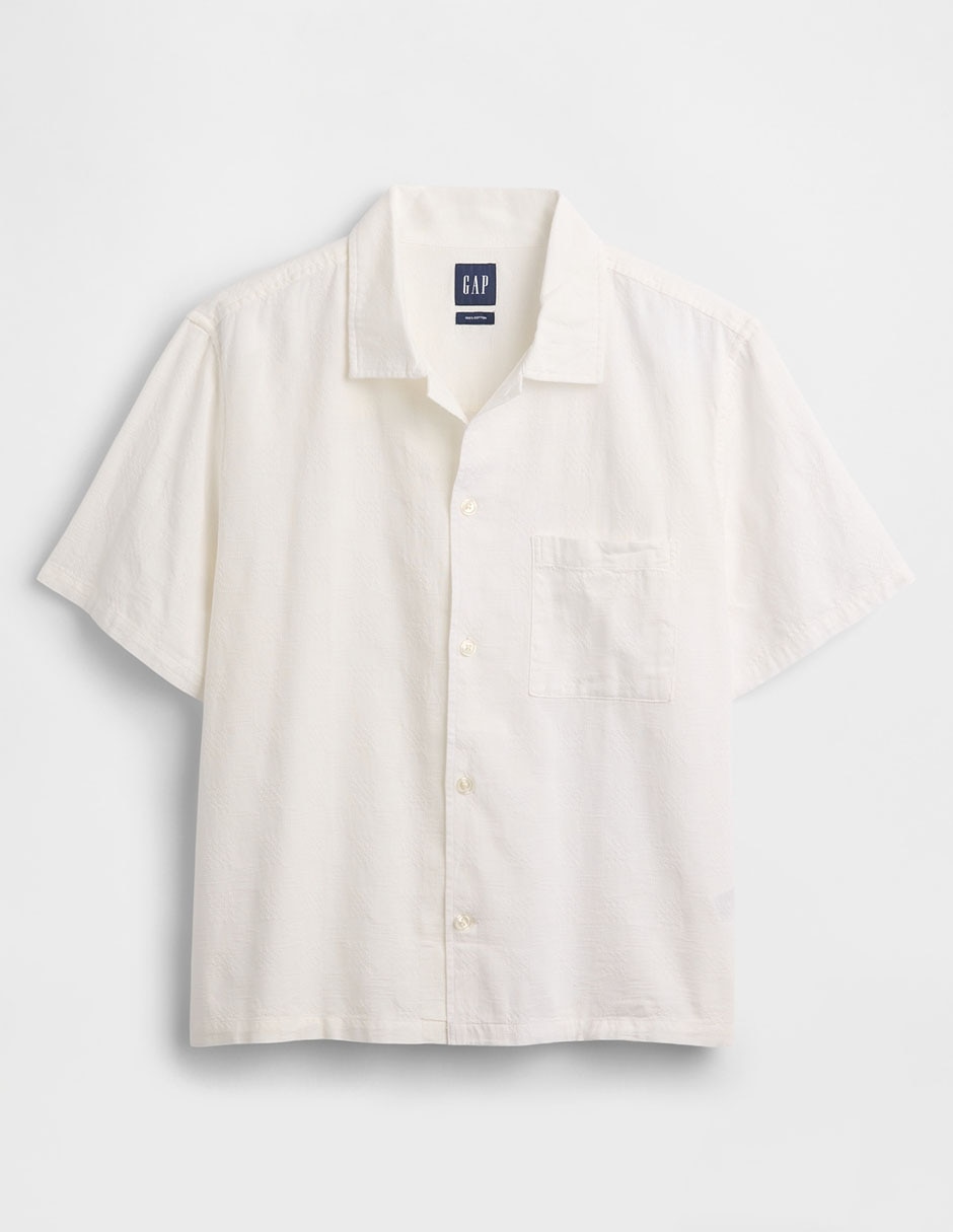 Camisa casual de algodón manga corta para hombre 5