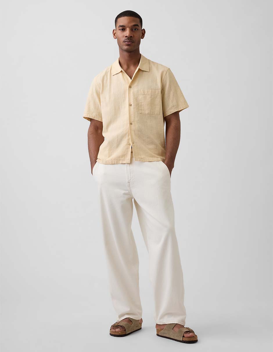 Camisa casual de algodón manga corta para hombre 2