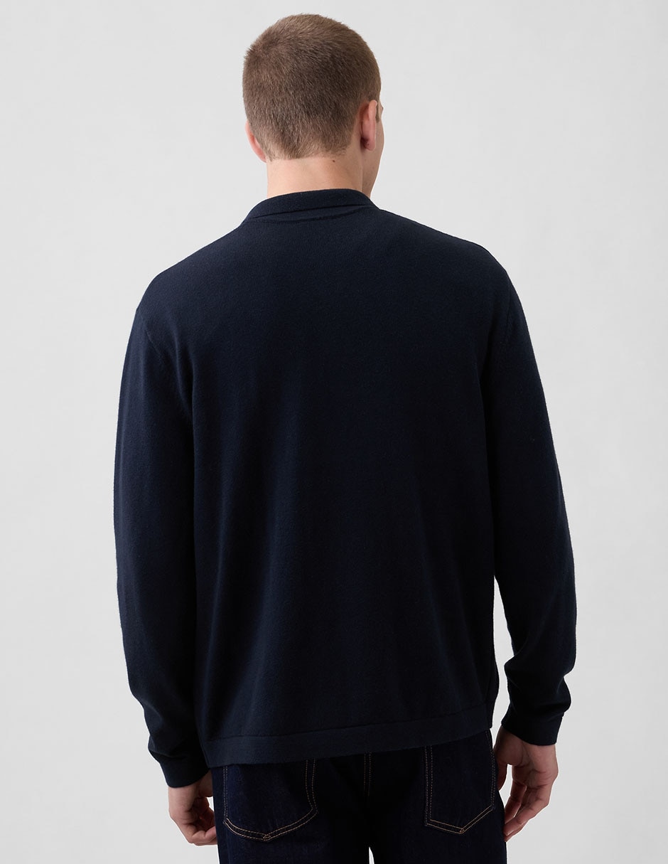 Suéter cuello camisero para hombre 4