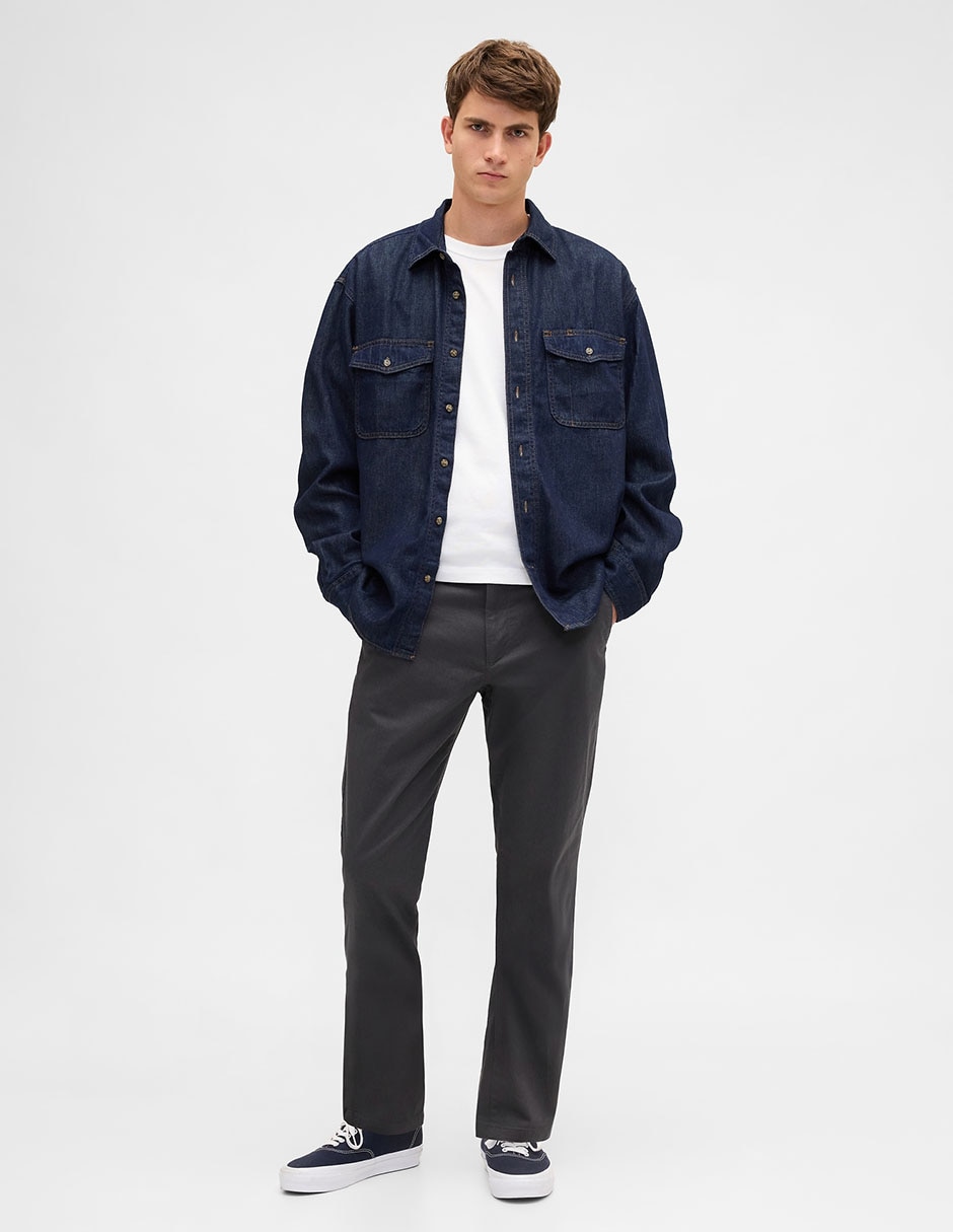 Pantalón chino slim de algodón para hombre