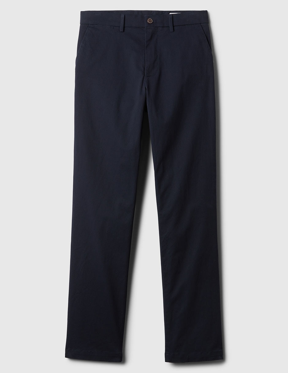 Pantalón casual chino recto de gabardina para hombre