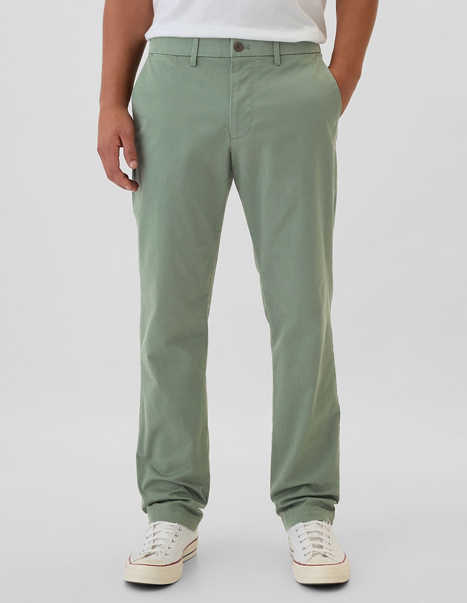 Pantalón casual chino recto de gabardina para hombre Pantalón casual chino recto de gabardina para hombre