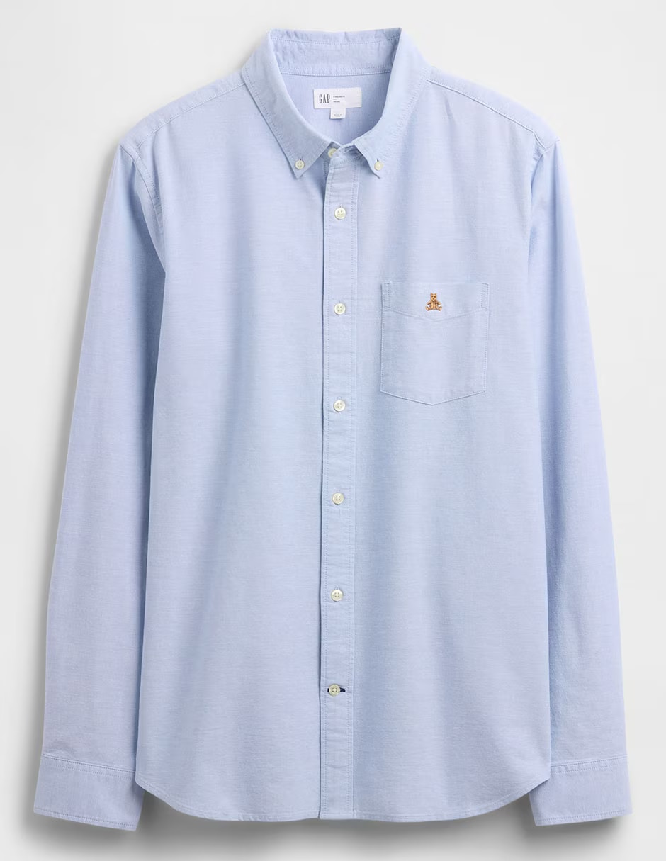 Camisa casual de algodón manga larga para hombre