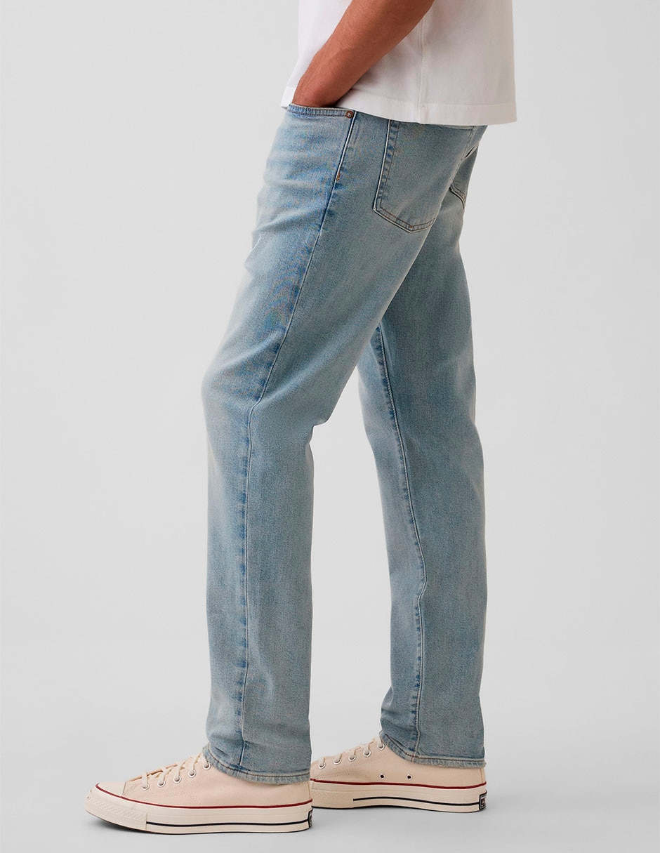 Jeans slim lavado claro para hombre