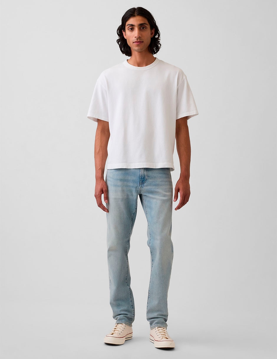Jeans slim lavado claro para hombre