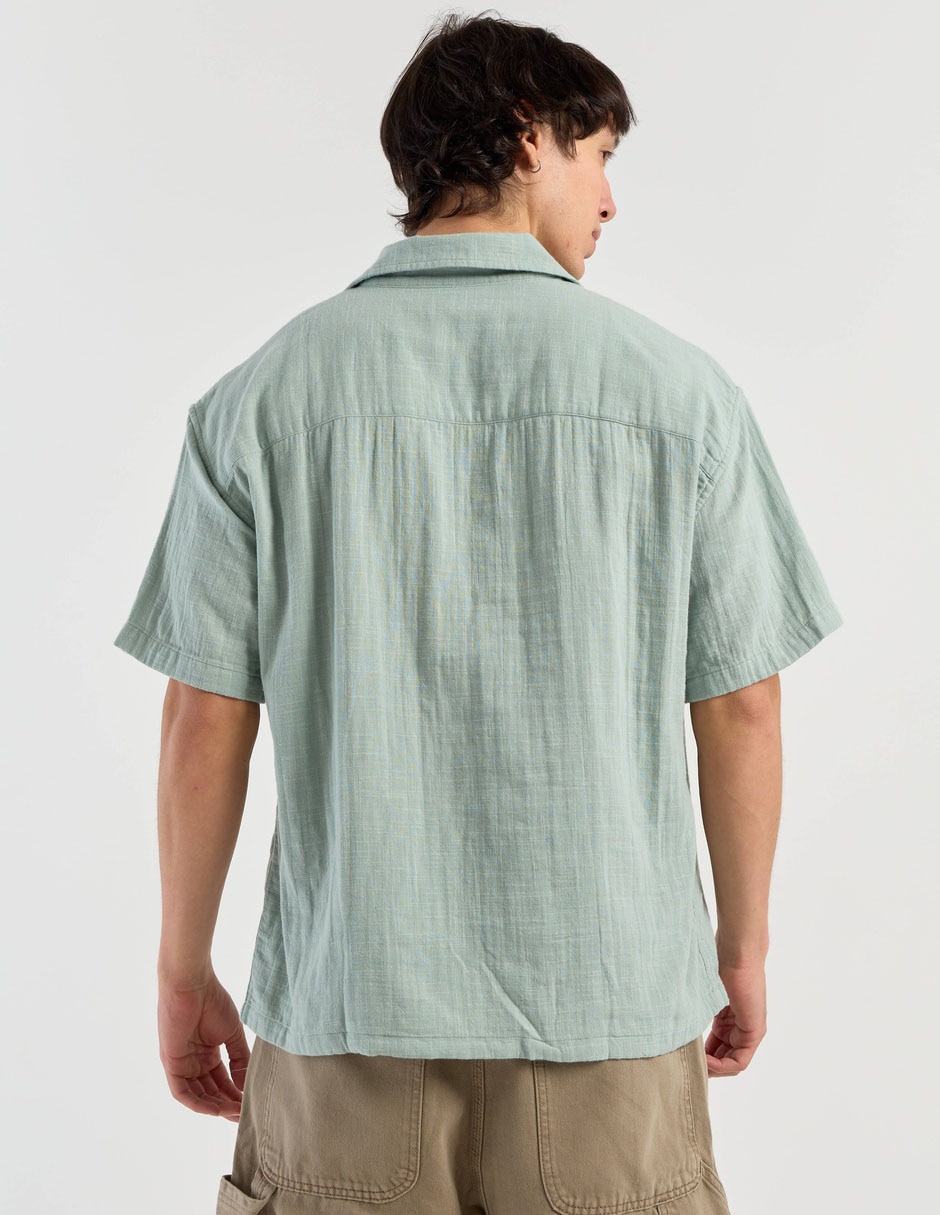 Camisa Casual De Algodón Manga Corta Para Hombre