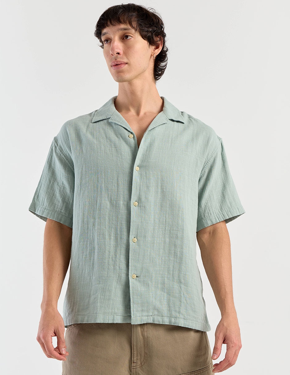 Camisa Casual De Algodón Manga Corta Para Hombre