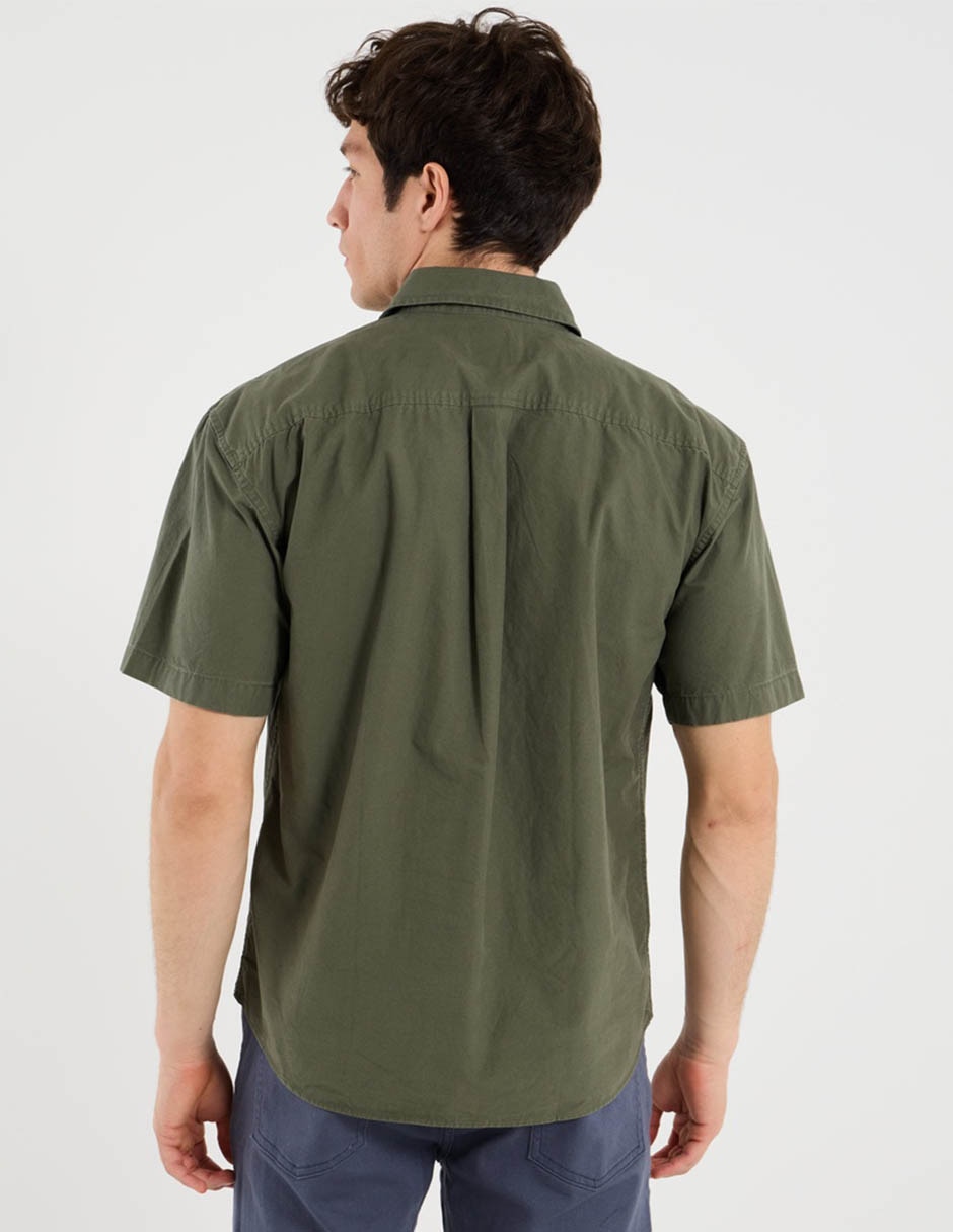 Camisa casual de algodón manga corta para hombre