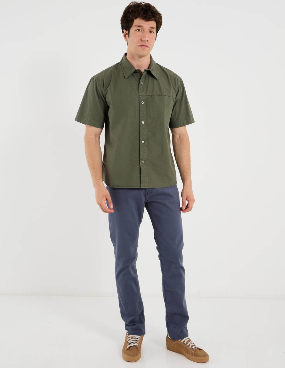 Camisa casual de algodón manga corta para hombre