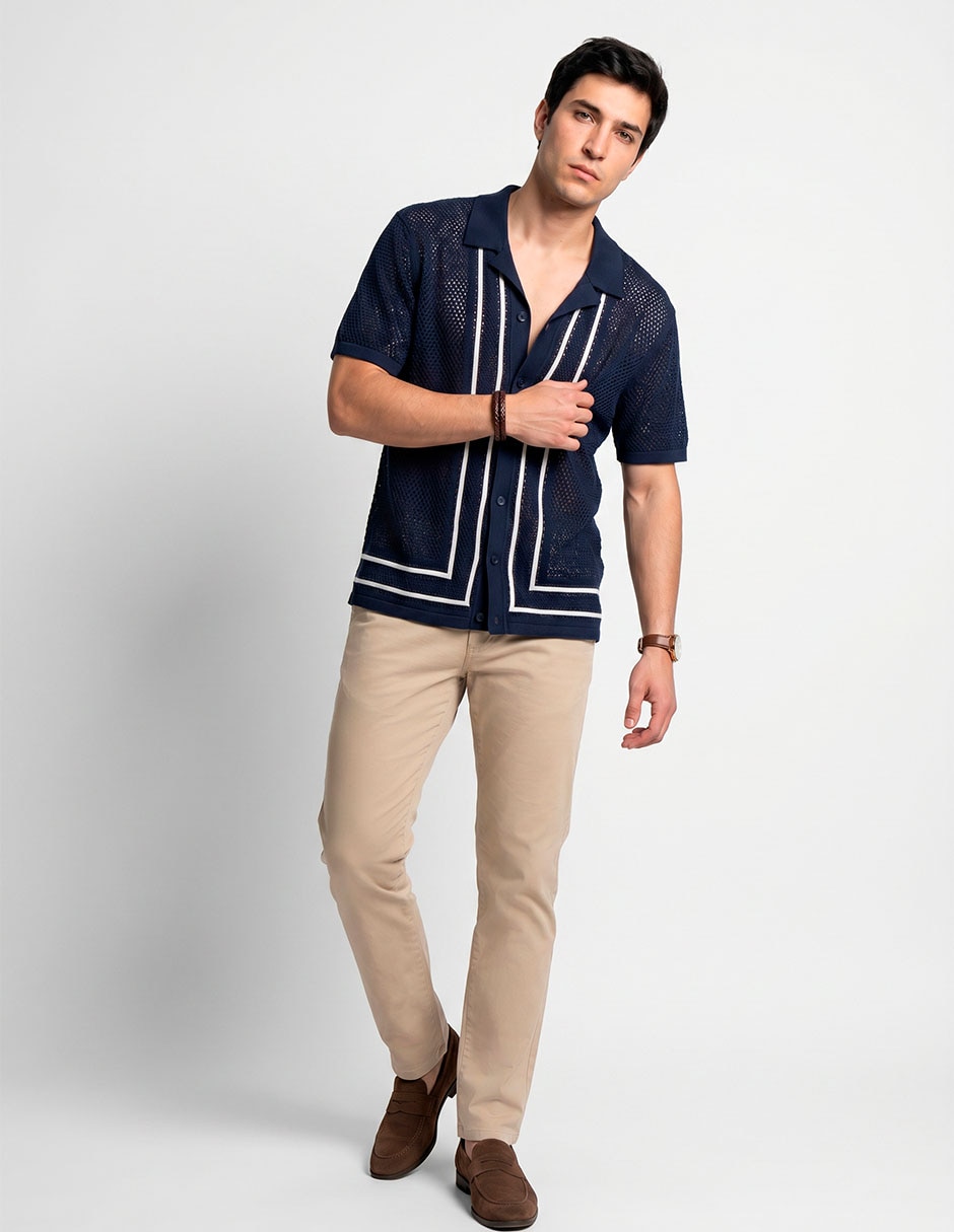 Playera Tipo Polo Casual Para Hombre