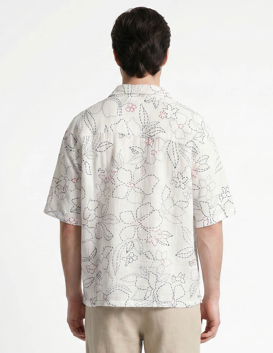 Camisa para playa de algodón manga corta para hombre 2