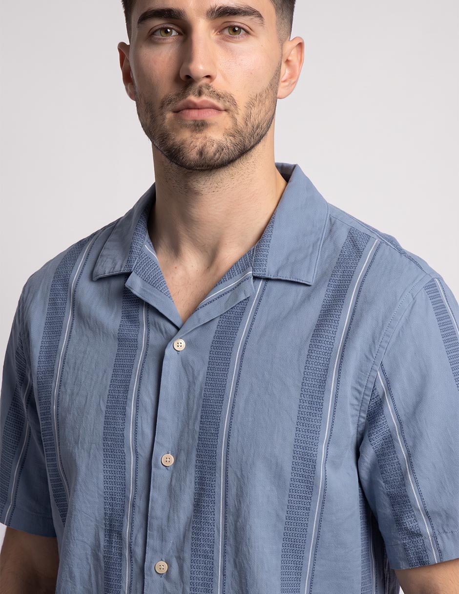 Camisa casual de algodón manga corta para hombre 3