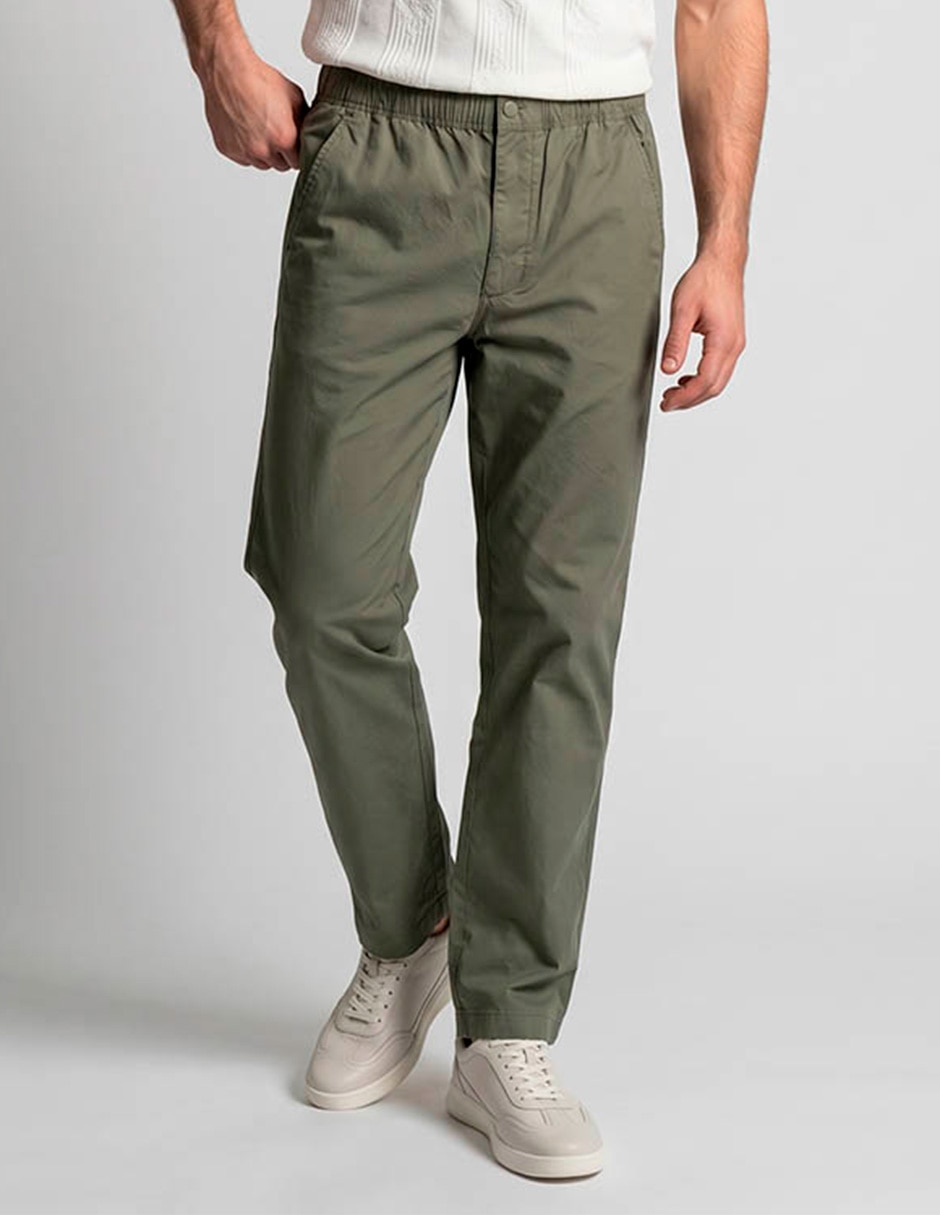 Pantalón casual chino baggy de algodón para hombre 1