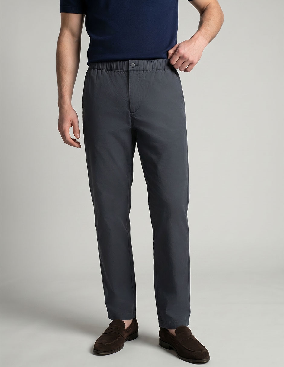 Pantalón casual chino baggy de algodón para hombre