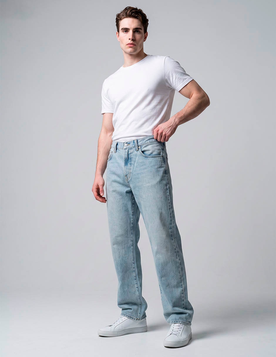 Jeans Baggy lavado claro para hombre