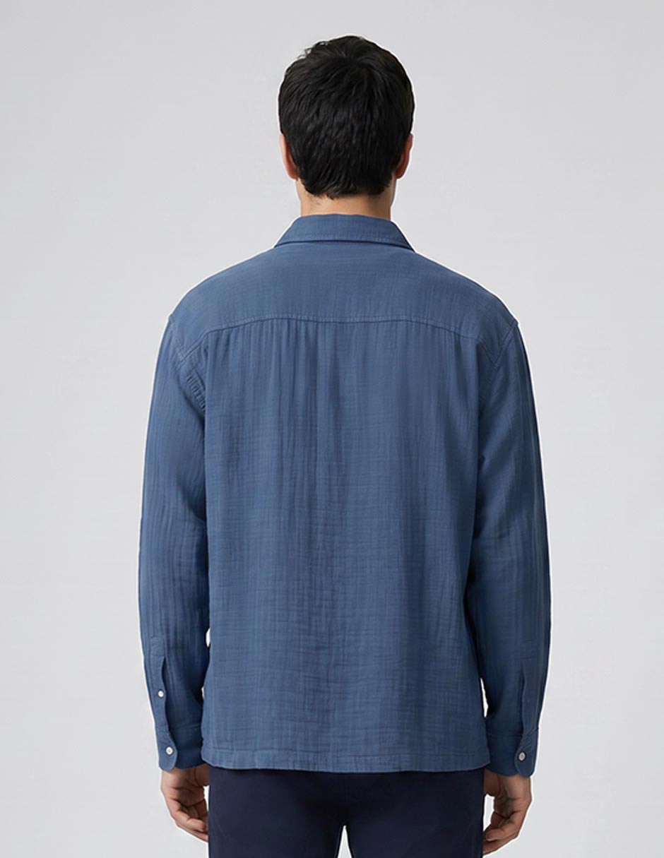 Camisa casual de algodón manga larga para hombre