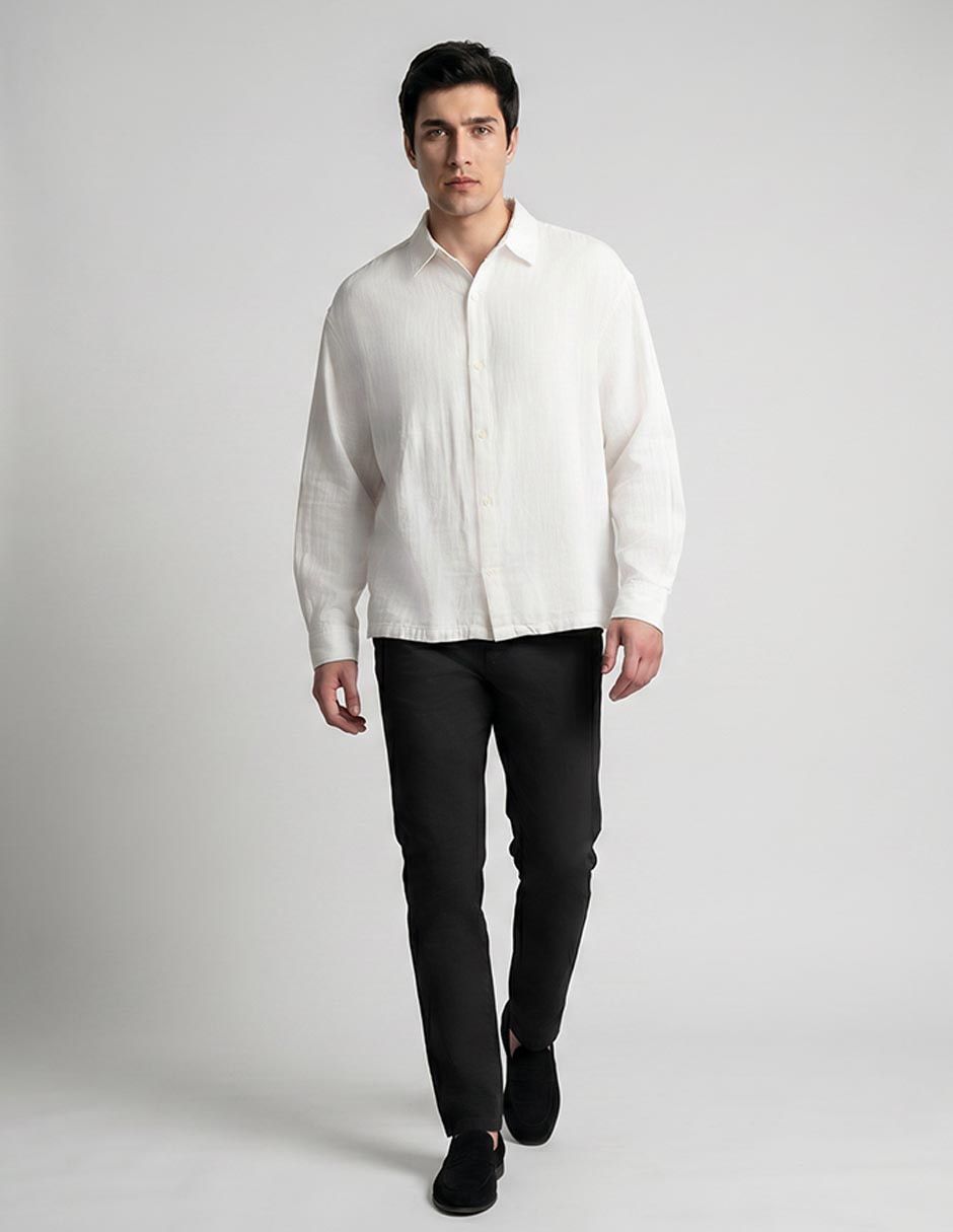 Camisa casual de algodón manga larga para hombre 3