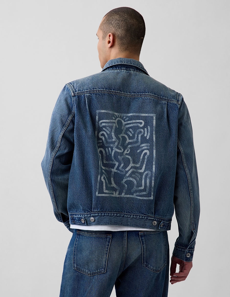 Chamarra denim de mezclilla con bolsillos para hombre