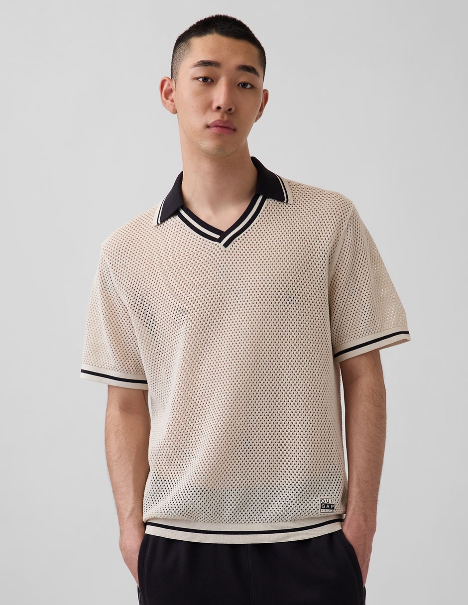 Playera polo de punto X Ouigi para hombre