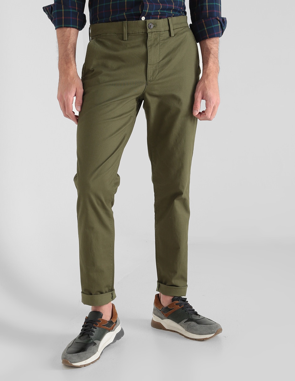 Pantalón chino slim de algodón para hombre Pantalón chino slim de algodón para hombre