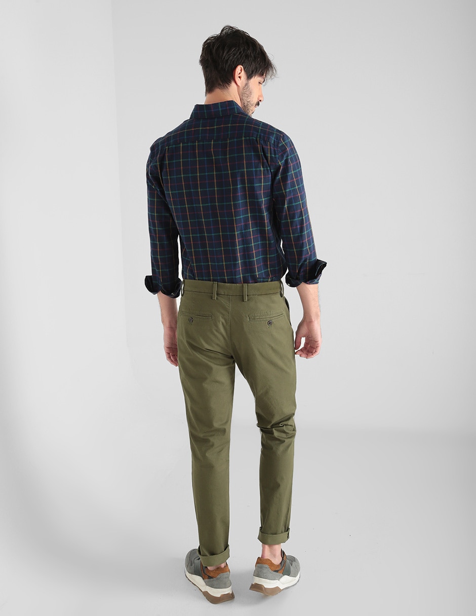 Pantalón chino slim de algodón para hombre 2