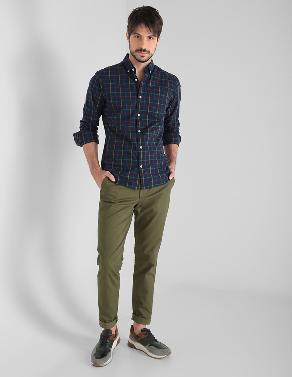 Pantalón chino slim de algodón para hombre 3