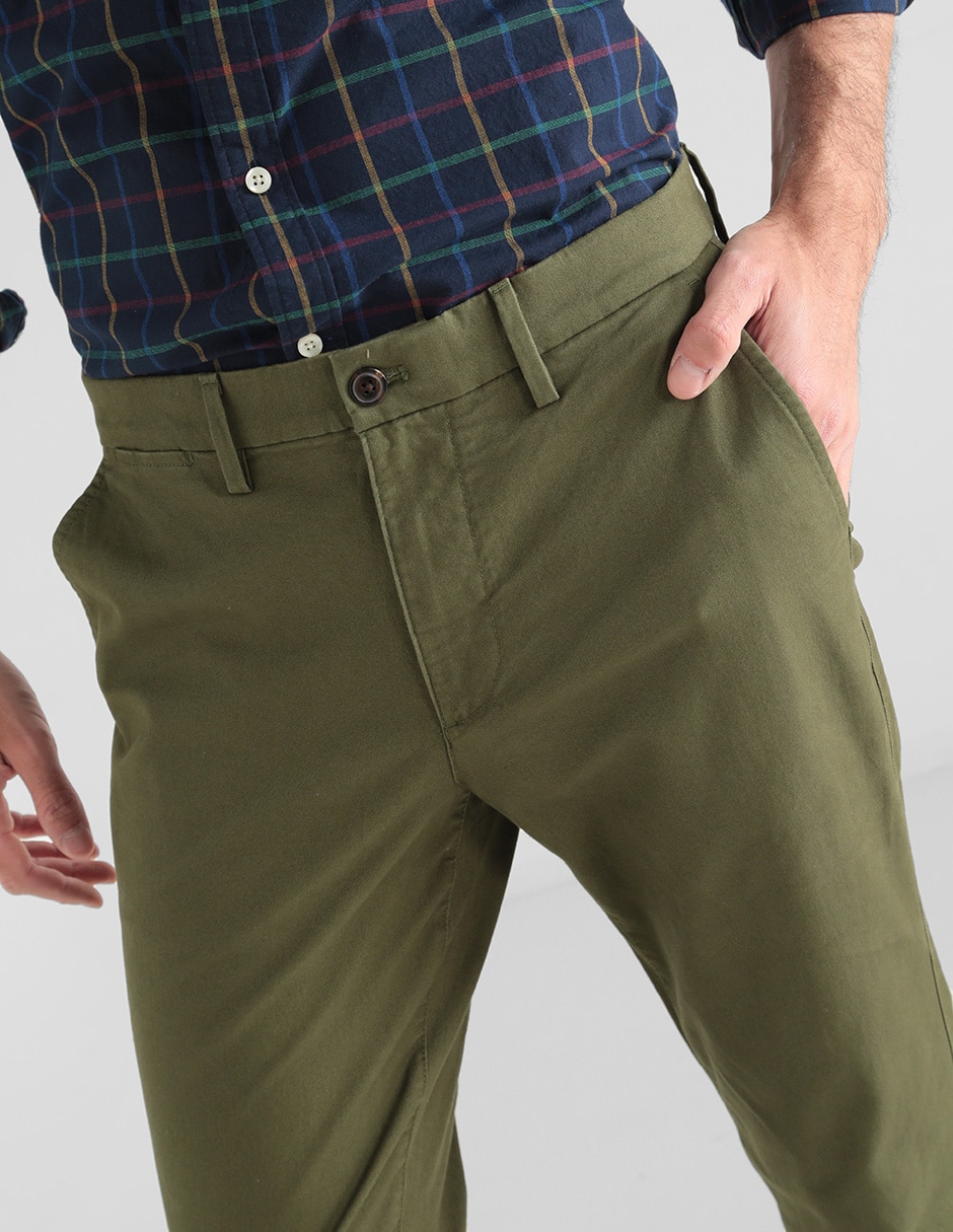 Pantalón chino slim de algodón para hombre 4