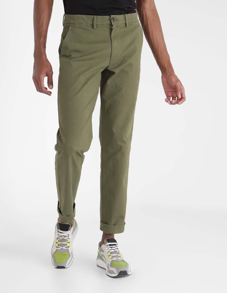 Pantalón recto de algodón para hombre