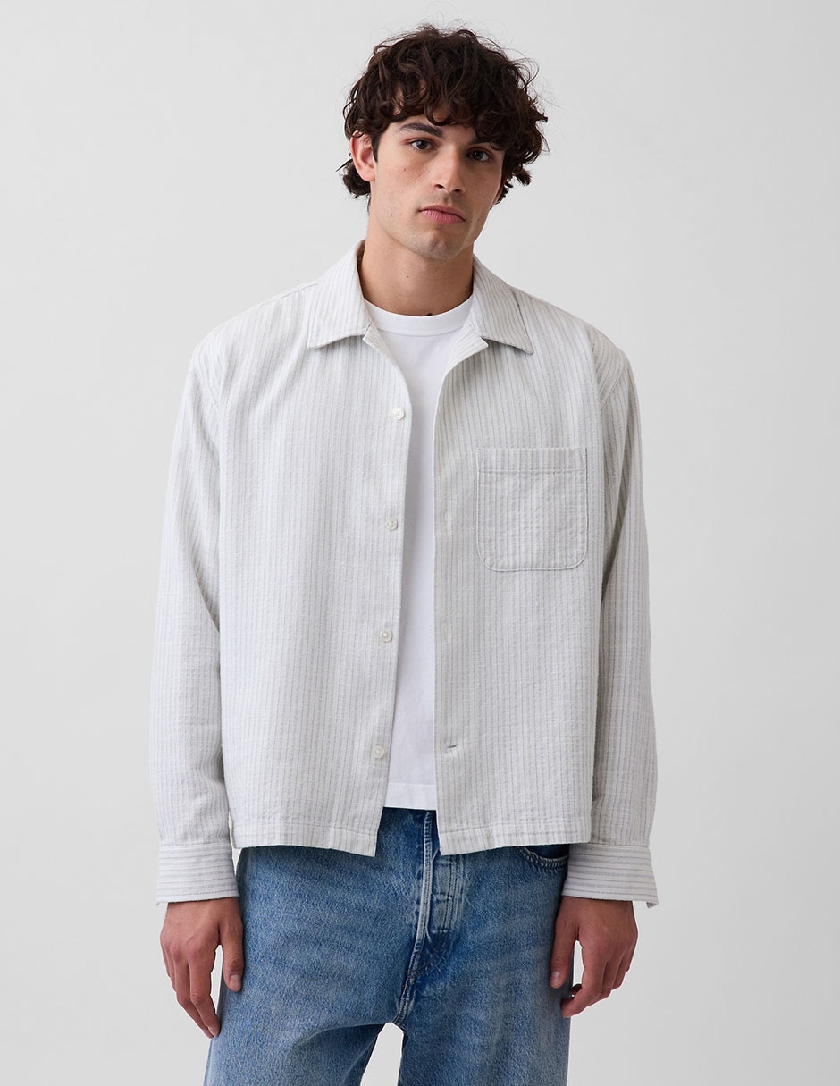 Camisa casual manga larga para hombre