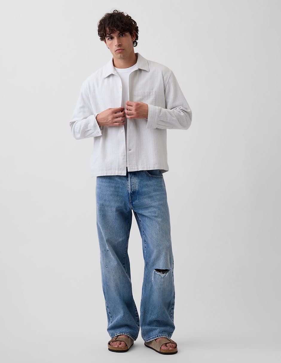 Camisa casual manga larga para hombre