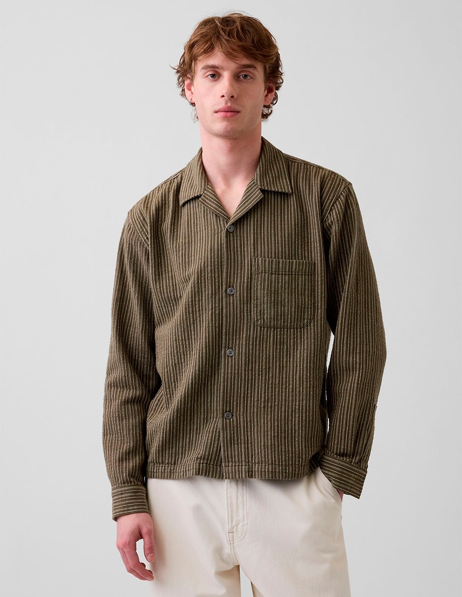 Camisa casual manga larga para hombre