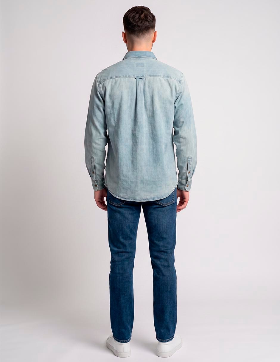 Camisa casual manga larga para hombre 3