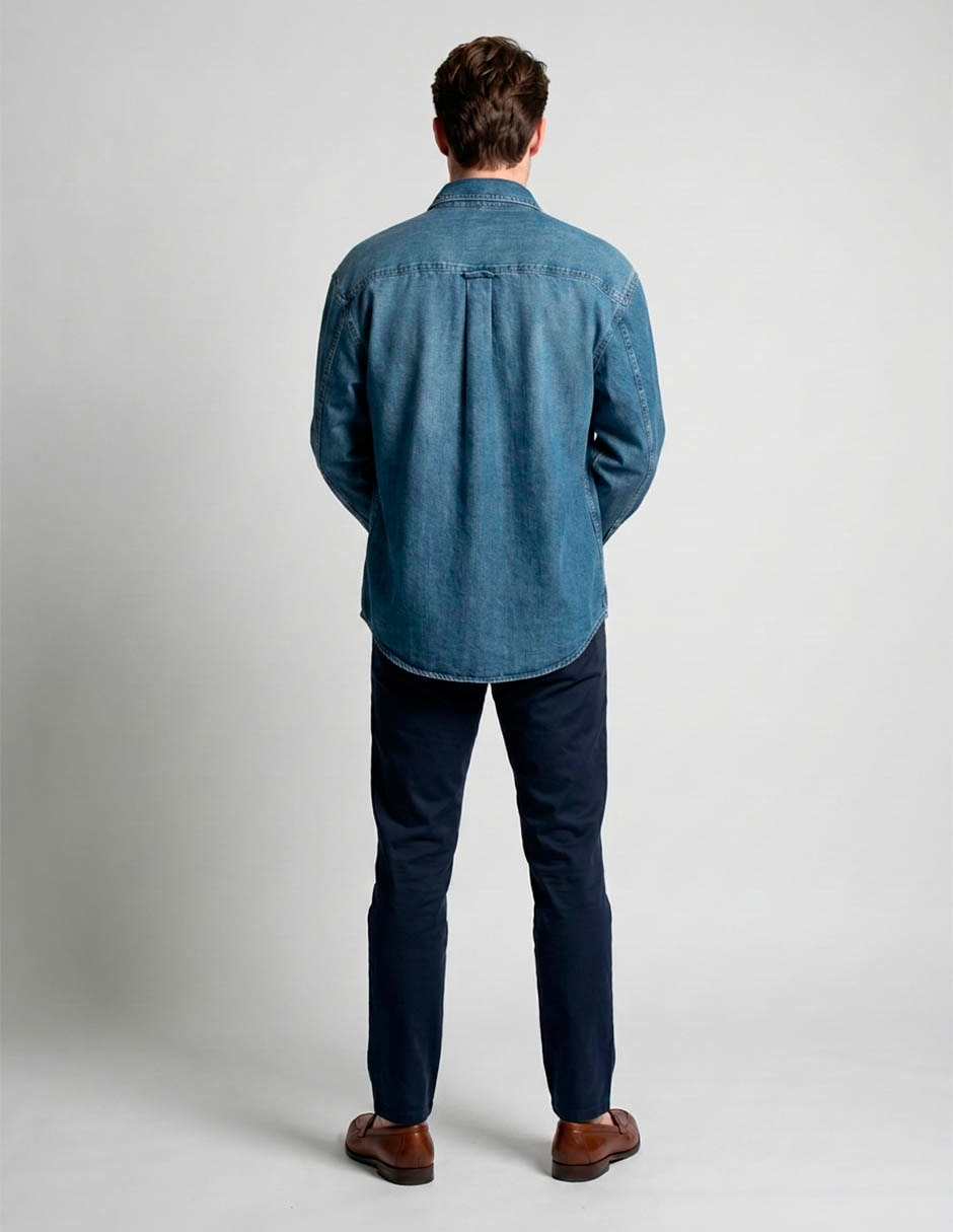 Sobrecamisa casual manga larga para hombre 2
