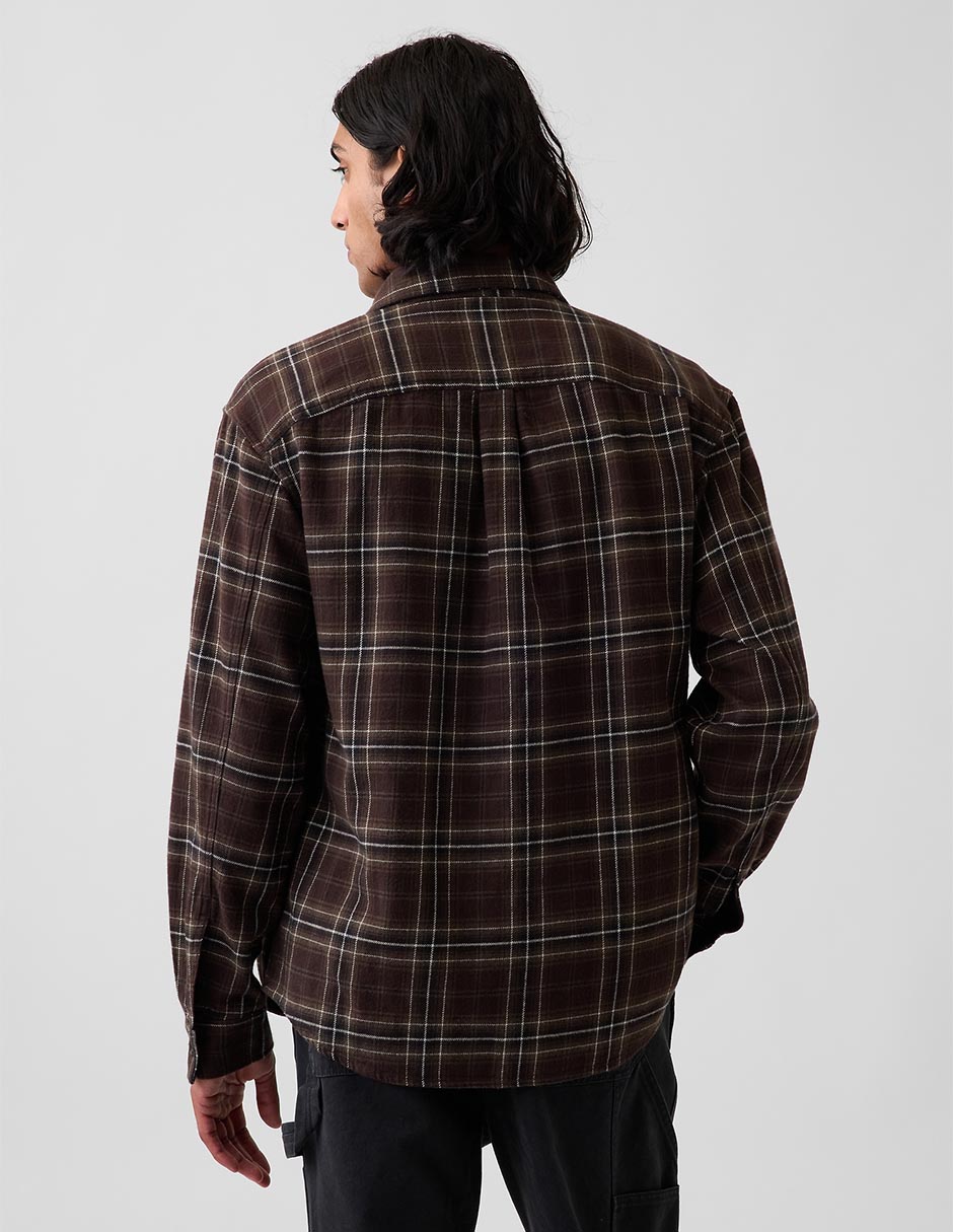 Sobrecamisa casual de algodón manga larga para hombre 3