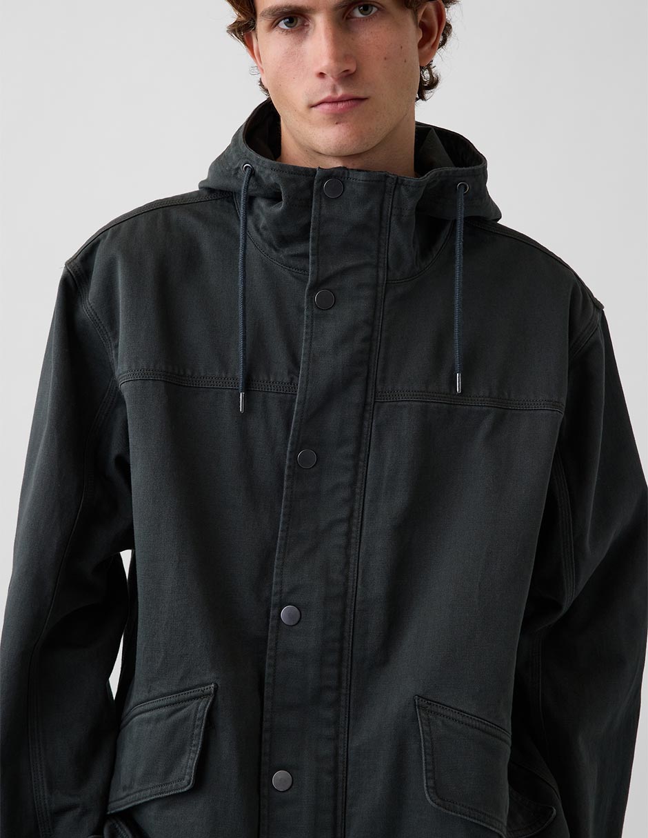 Chamarra parka con bolsillos para hombre