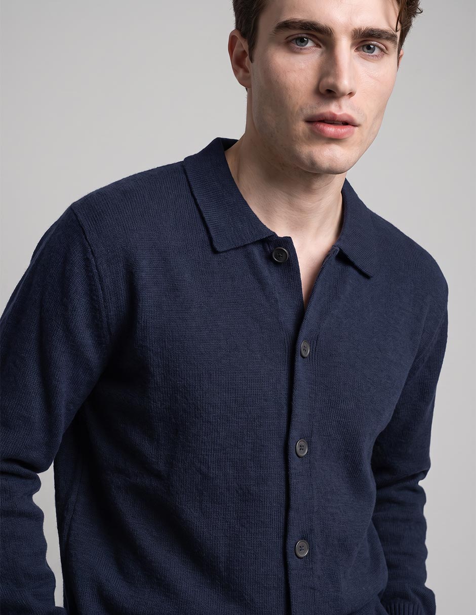 Suéter cuello camisero para hombre 3