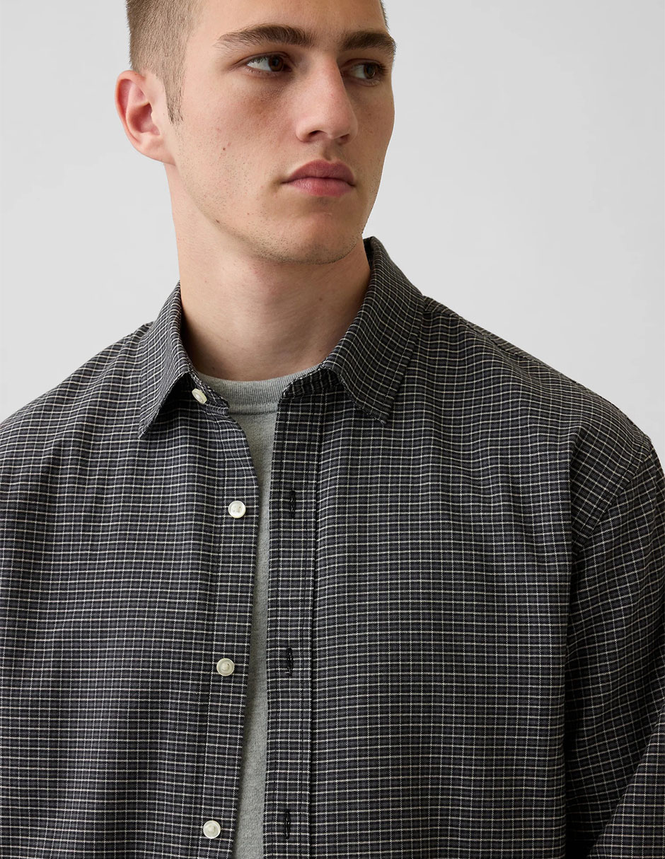 Camisa casual de algodón manga larga para hombre 4