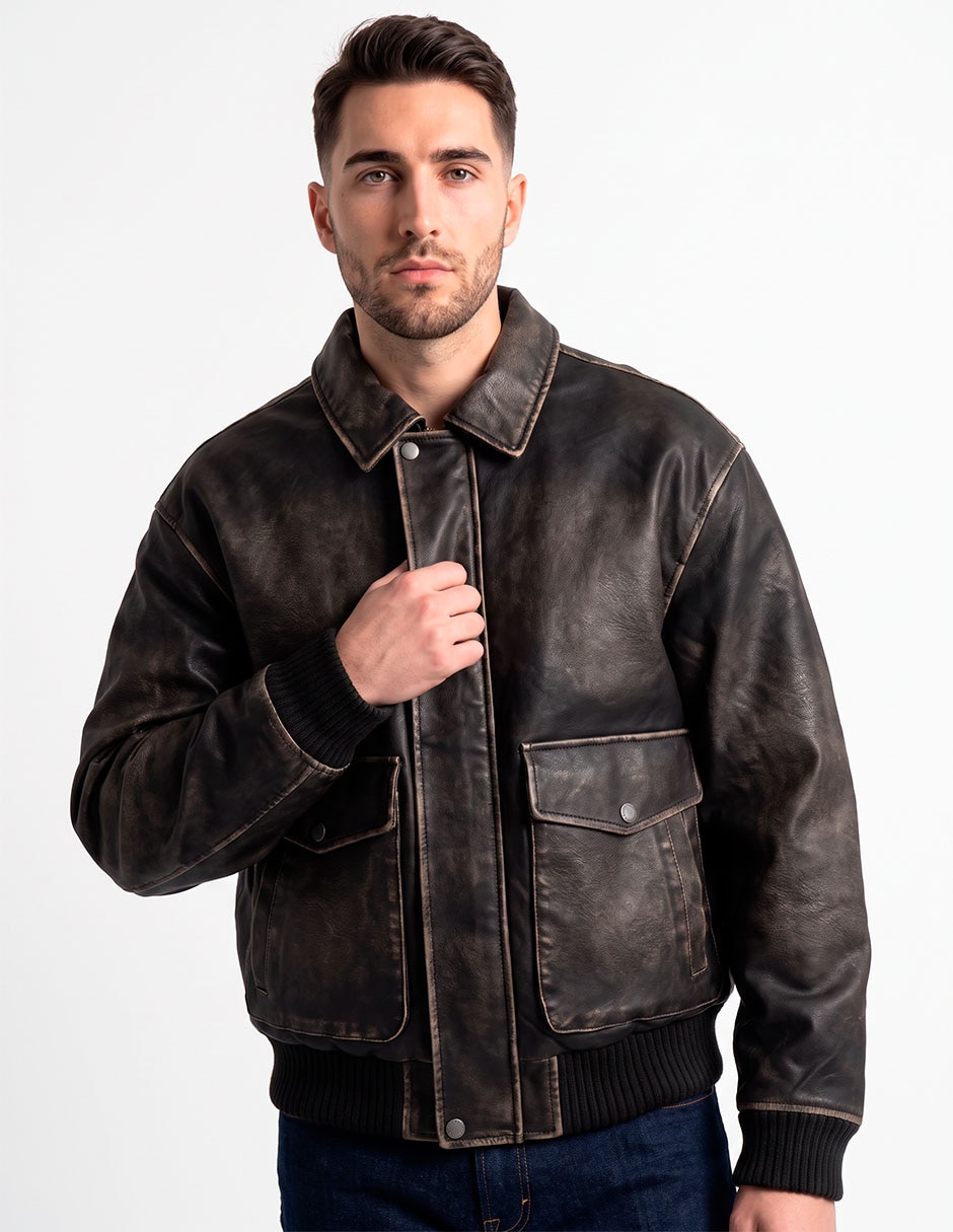 Chamarra bomber con bolsillos para hombre