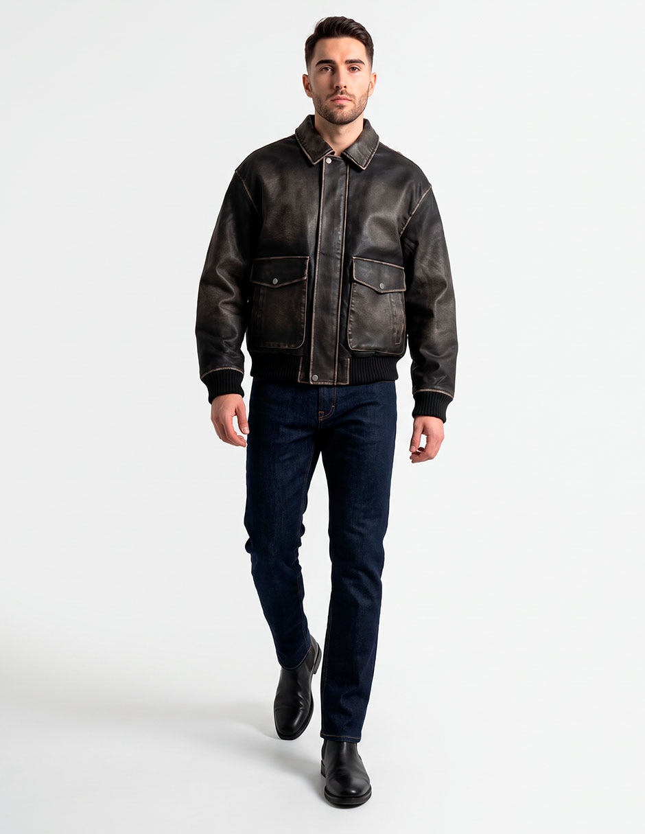 Chamarra bomber con bolsillos para hombre